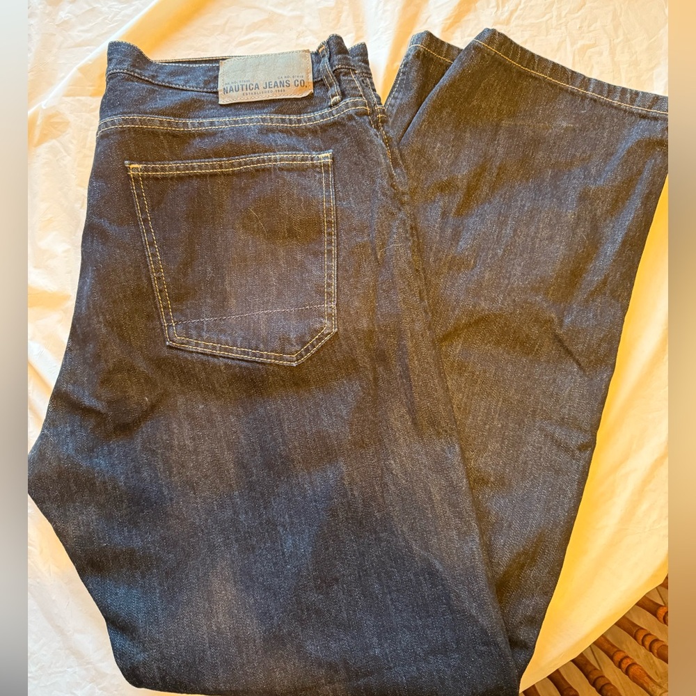 Nautica Men's Blue Jeans, relaxed fit, size 38 x 34